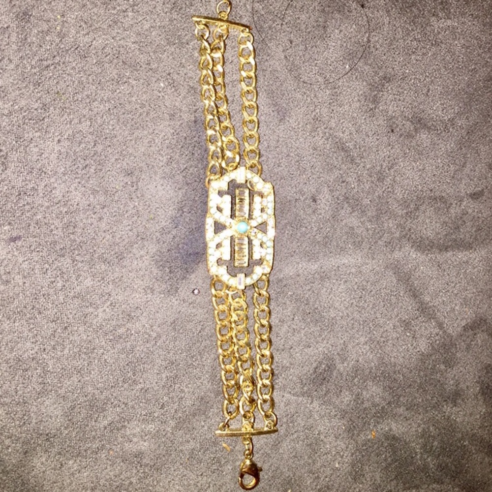 Gold & Blue Chain Bracelet nwot